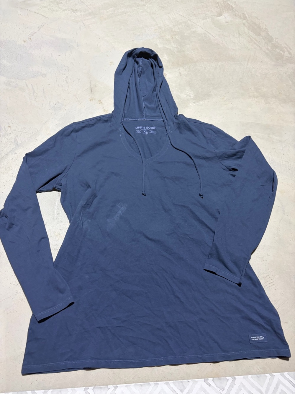 Life Is Good women’s hooded crusher lite XL blue
